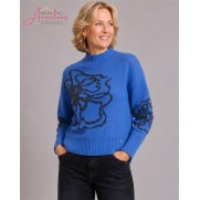 Micha Trui 183176 Bloem Glitter Blauw Micha Trui 183176 Bloem Glitter Blauw